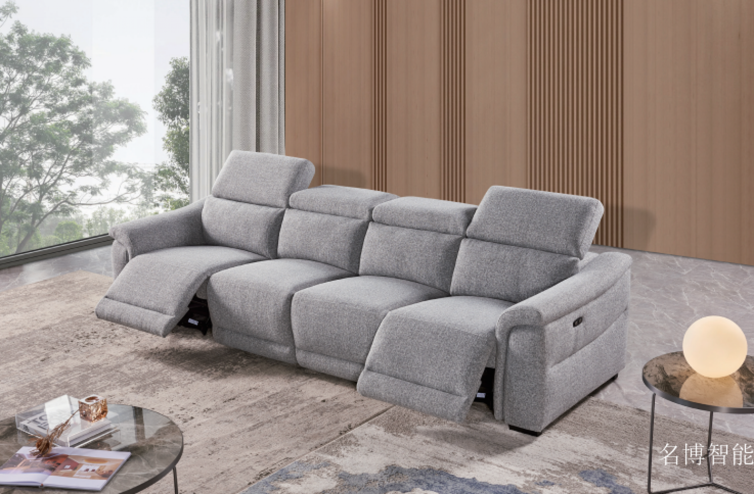 名博智能智能家居产品《灰色布艺智能沙发》【图1】