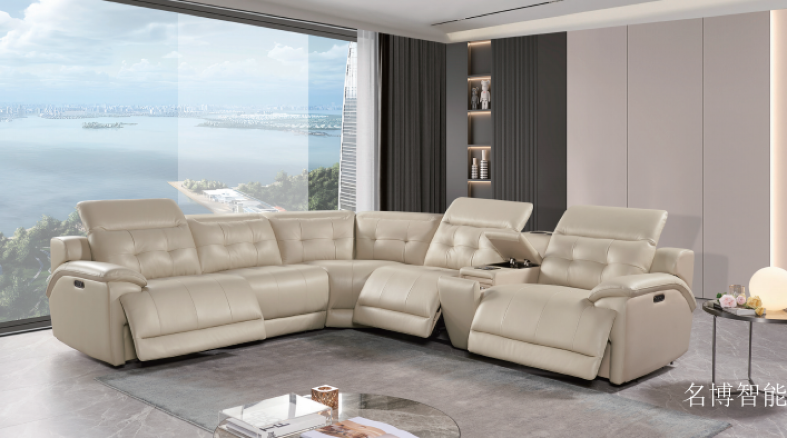 名博智能智能家居产品《米白色皮质智能沙发》【图1】