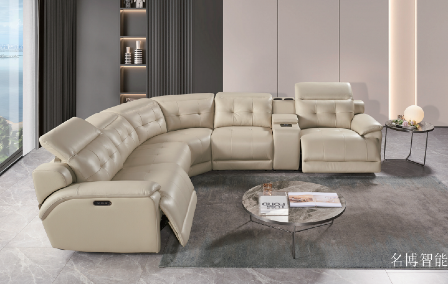 名博智能智能家居产品《米白色皮质智能沙发》【图2】