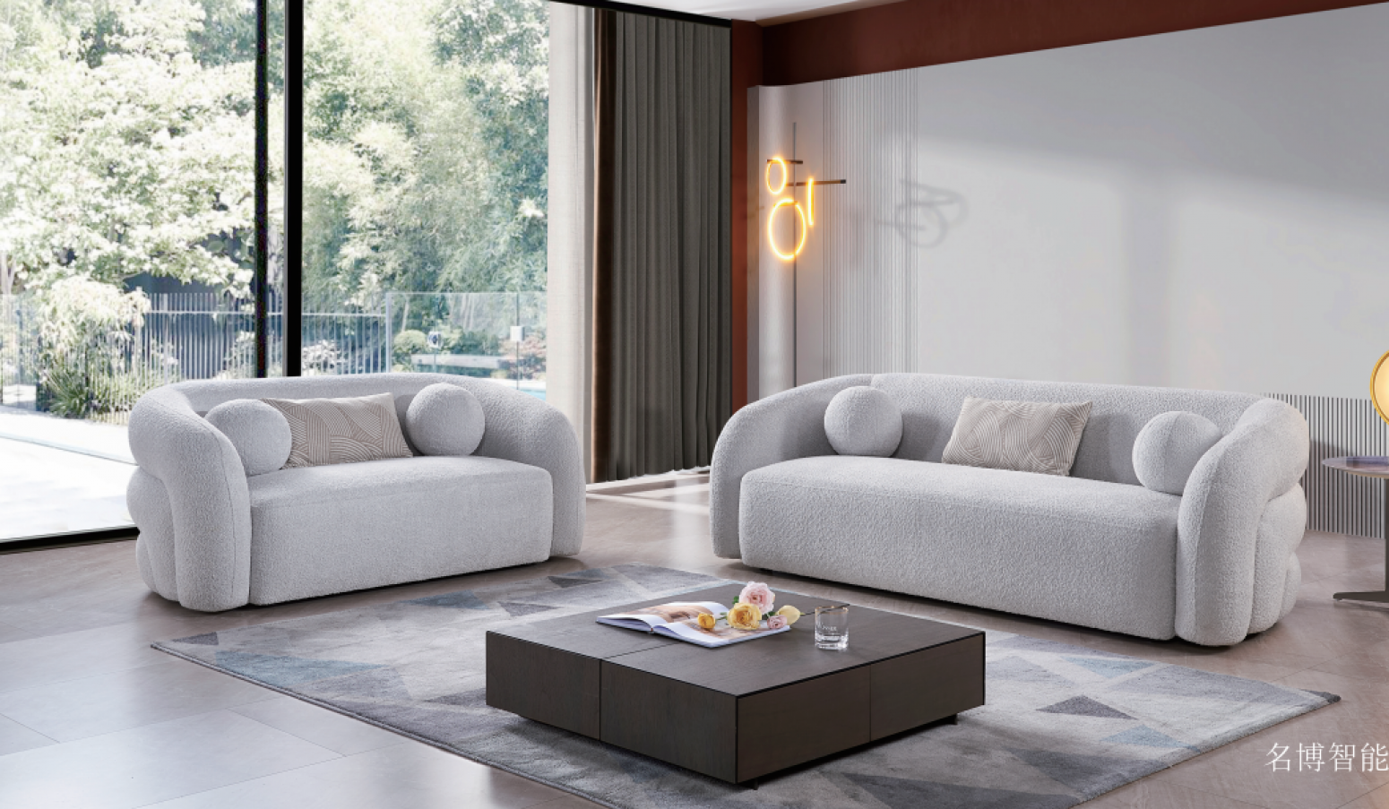 名博智能客卧家具产品《灰白色设计感沙发》【图1】