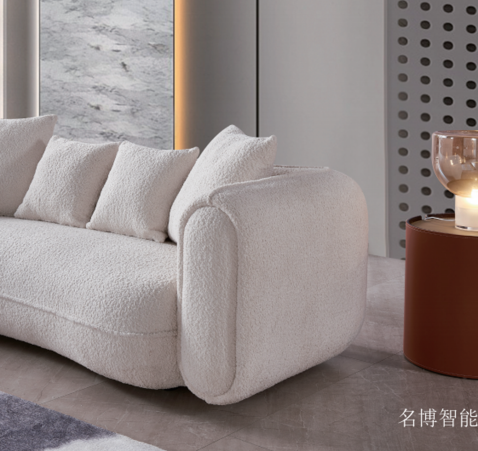 名博智能客卧家具产品《奶油白羊羔绒沙发》【图0】