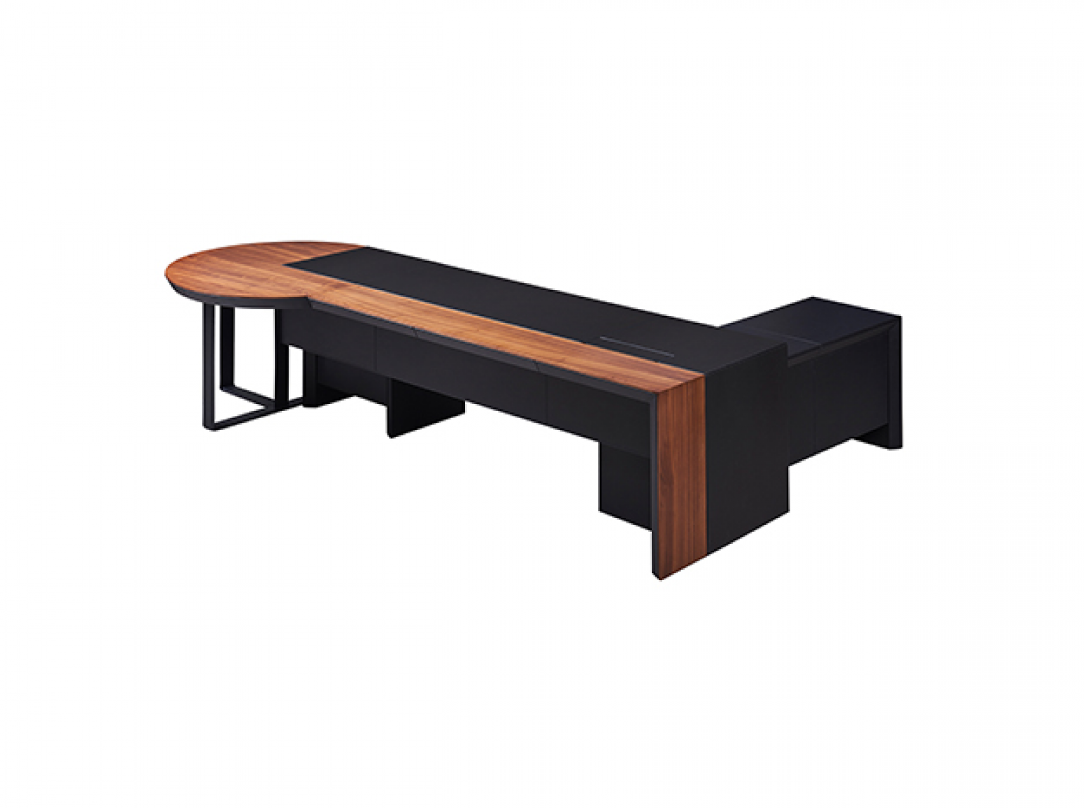 美廷理创办公家具产品《黑棕锐界商务班台》【图1】