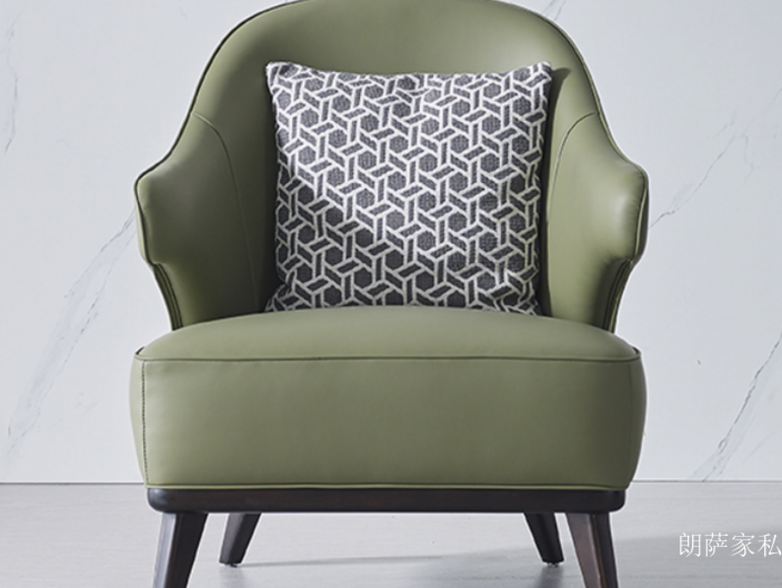朗萨家私客卧家具产品《橄榄绿雅韵休闲椅》【图1】