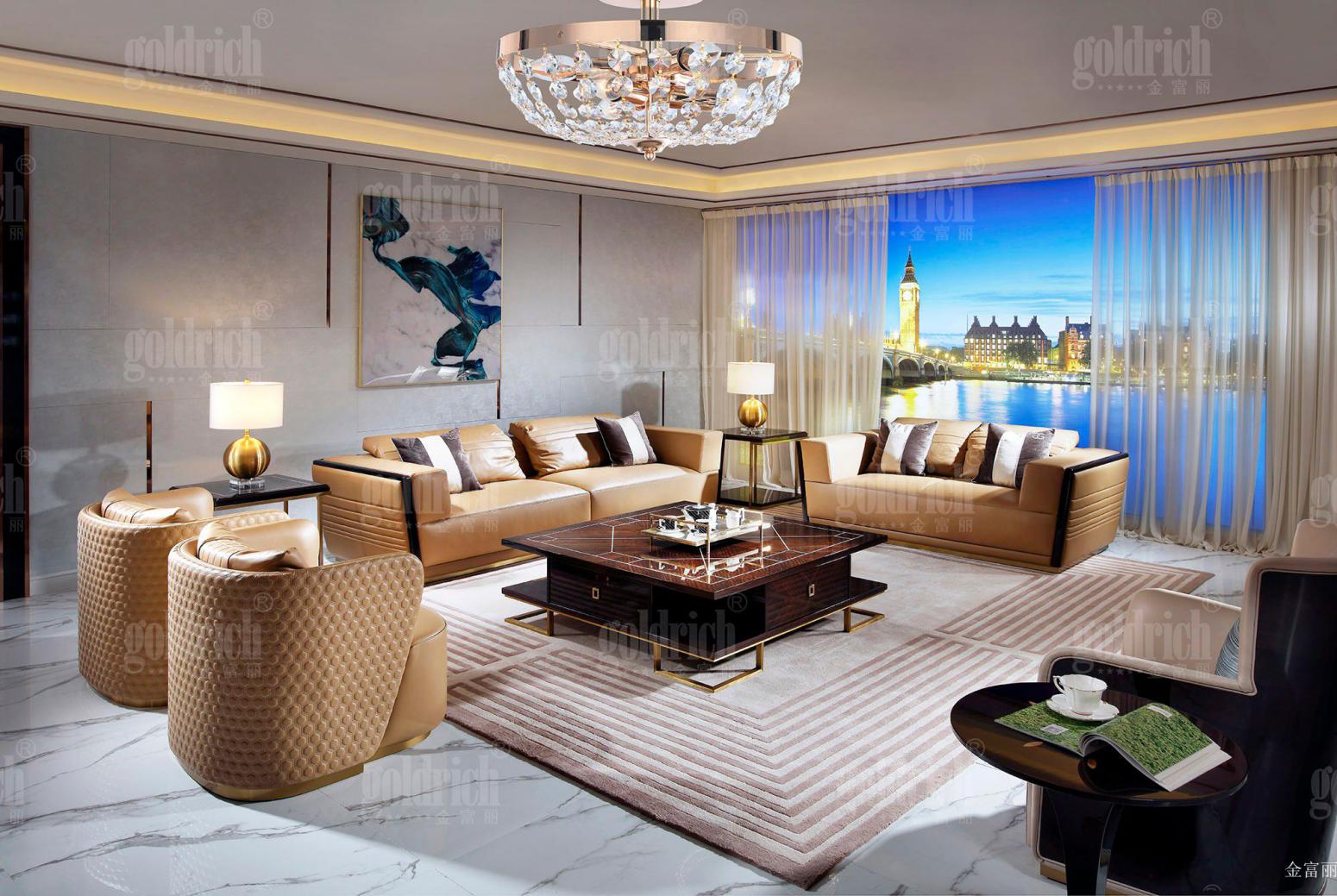 金富丽客卧家具产品《浅棕轻奢舒适沙发》【图2】