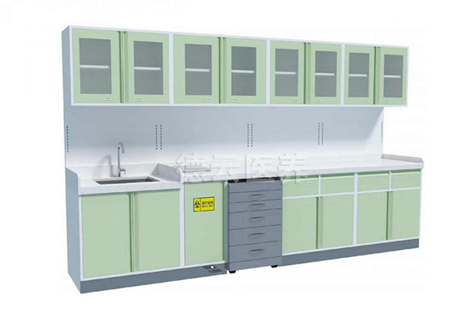 德云医养医疗家具产品《浅绿色医用综合操作柜》【图0】